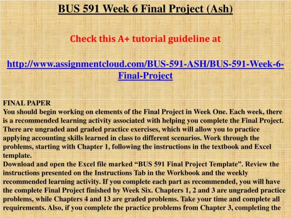 BUS 591 Week 6 Final Project (Ash)