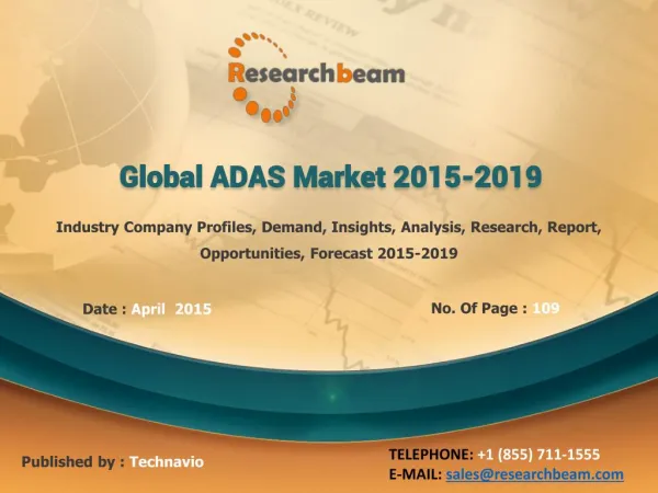 Global ADAS Market Size, Share, Growth, Forecast 2015-2019