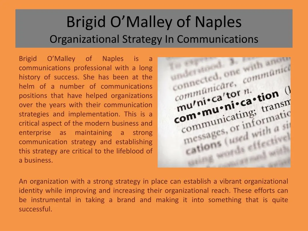 brigid o malley of naples organizational strategy in communications