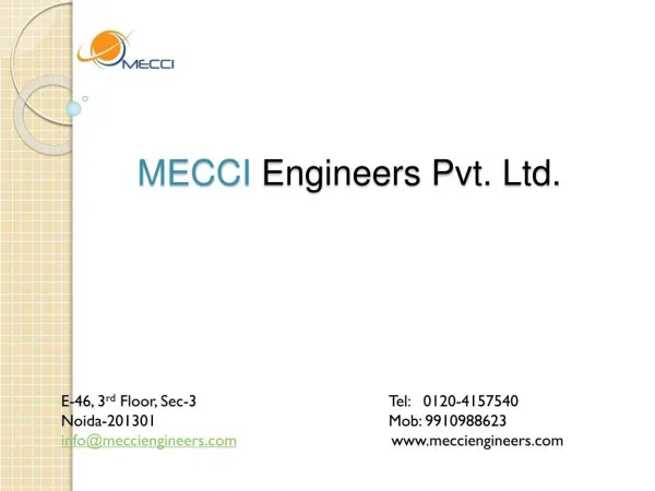 Mecci engineers pvt ltd, Mecci engineers noida, India
