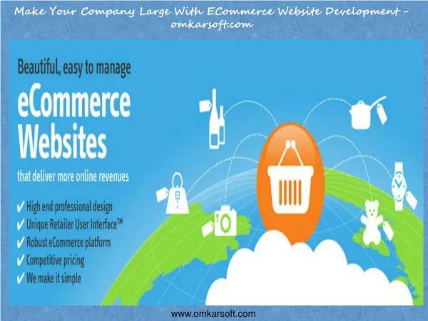 Make Your Company Large With ECommerce Website Development