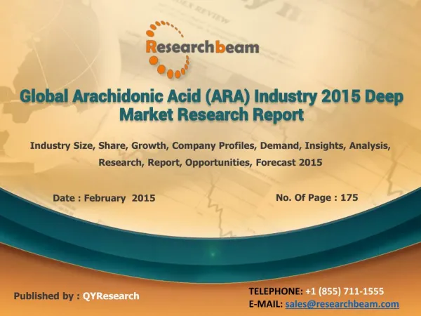 Global Arachidonic Acid (ARA) Industry Analysis, Growth,2015