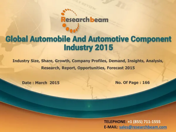 Growth of Automobile, Automotive Component Industry 2015