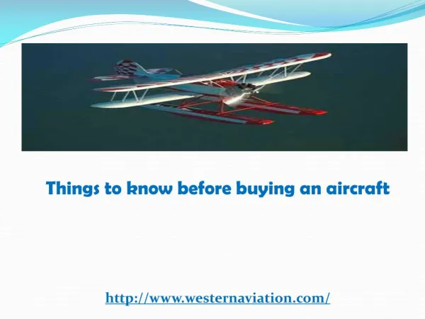 Things to know before buying an aircraft