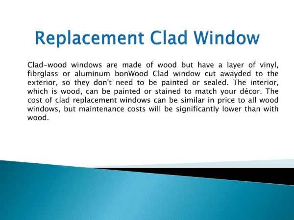 Replacement Clad Window