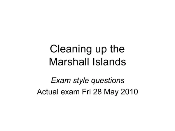 Cleaning up the Marshall Islands