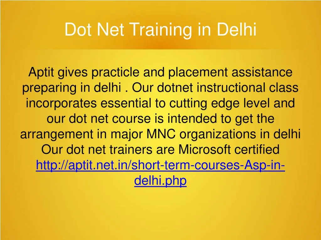 dot net training in delhi