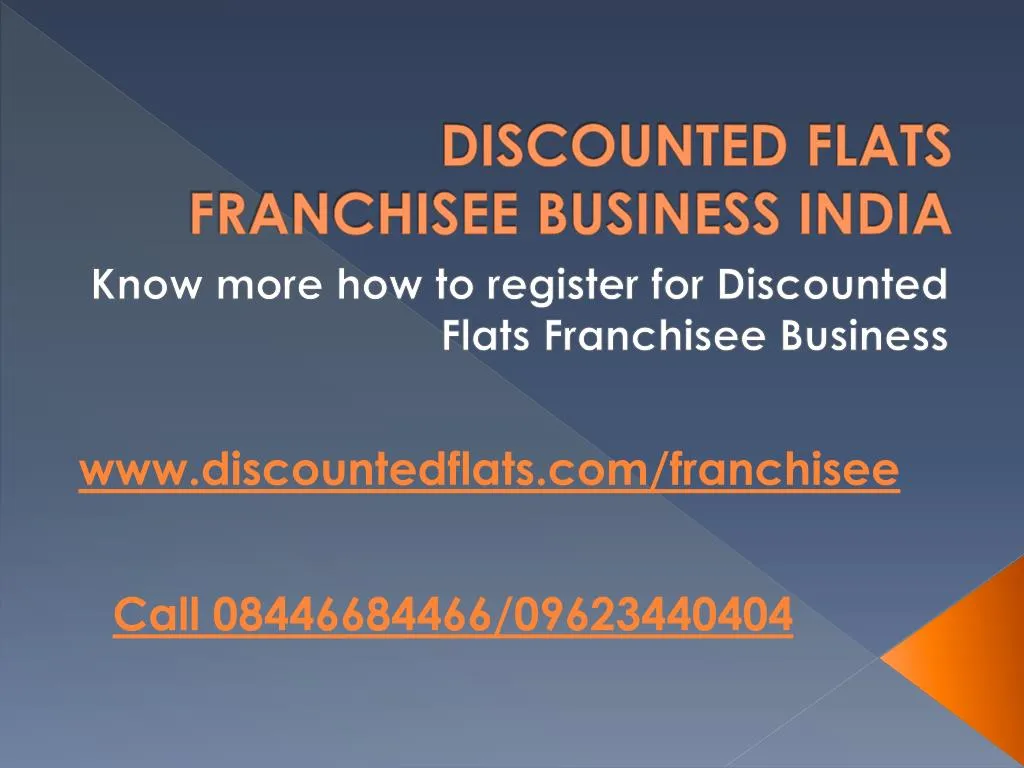 discounted flats franchisee business india