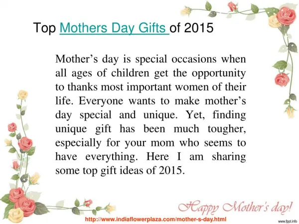 Top mothers day gifts for 2015