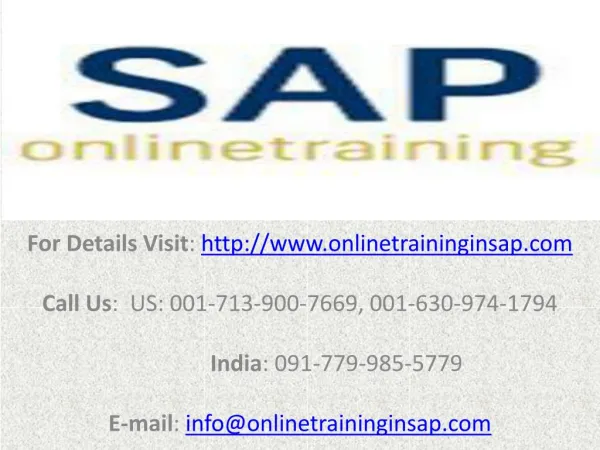 SAP WM (Warehouse Management) Online Training and Placement