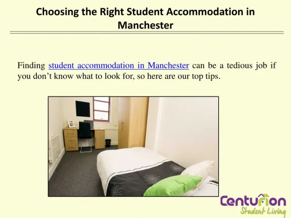CHOOSING THE RIGHT STUDENT ACCOMMODATION IN MANCHESTER