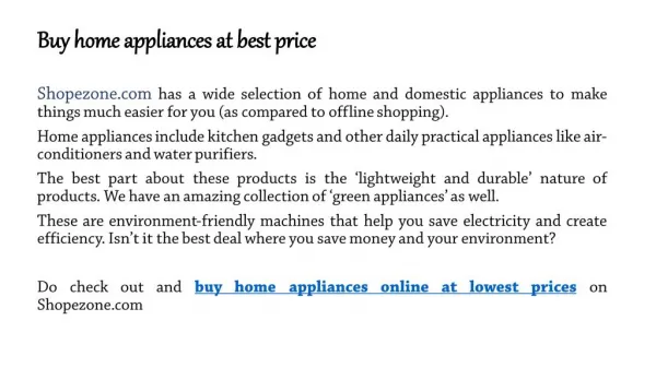 Buy home appliances, Buy kitchen appliances, Buy Home decor