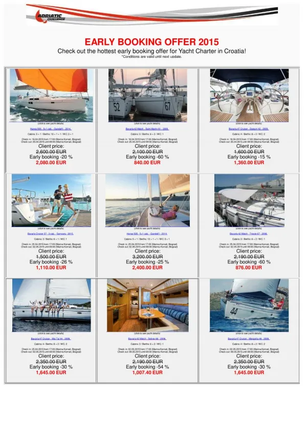 Last Minute Charter Special Offer!