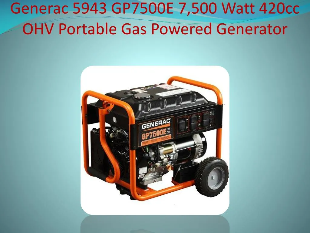 generac 5943 gp7500e 7 500 watt 420cc ohv portable gas powered generator