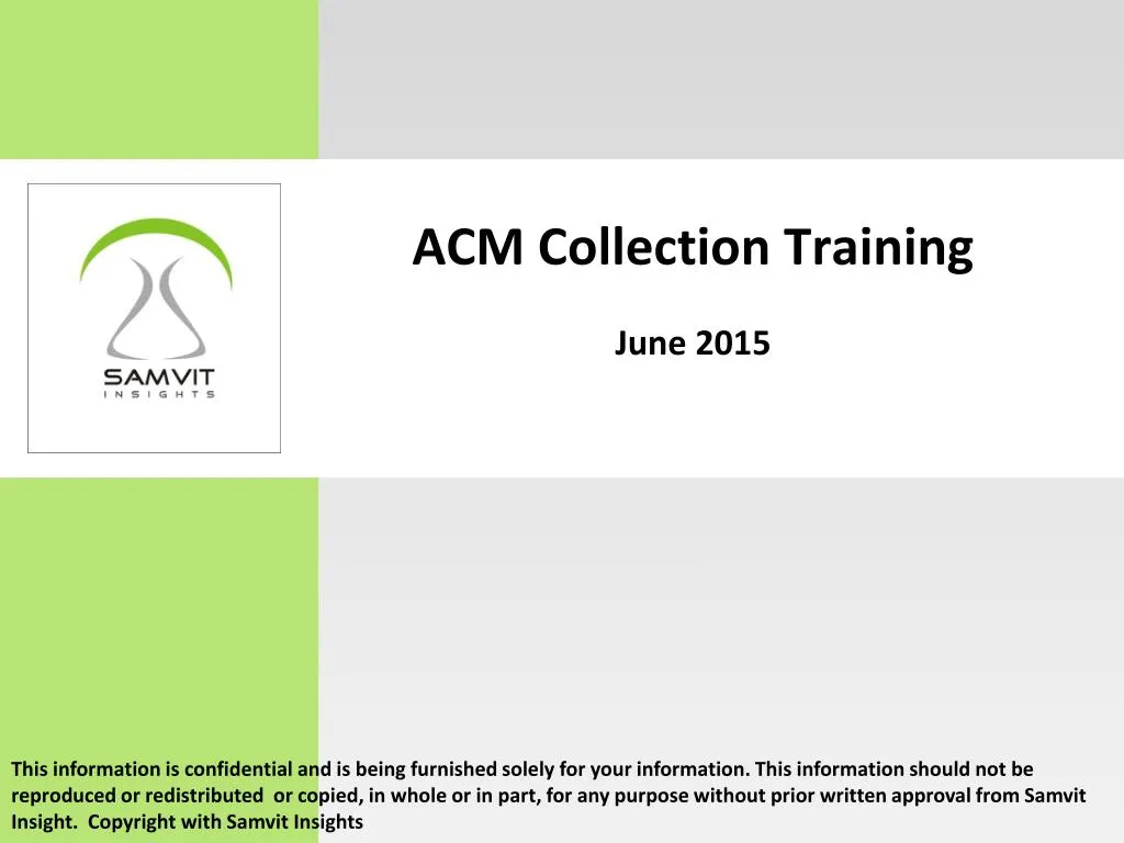 acm collection training june 2015