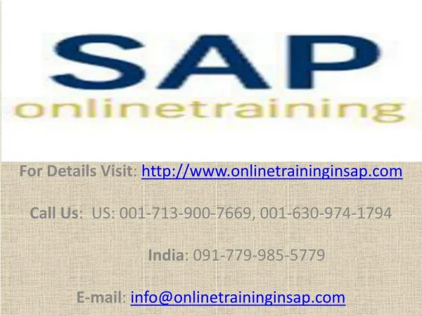 SAP PP(Production Planning) Online Training and Placement