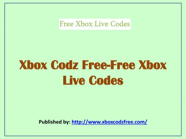 Xbox Codz Free-Free Xbox Live Codes