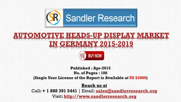 Automotive Heads-up Display Market in Germany to 2019 Resear