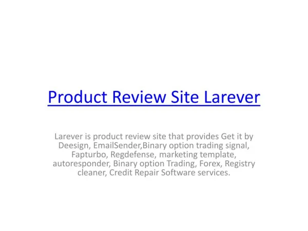 Product Review Site Larever