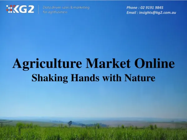 Agriculture Market Online - Shaking Hands with Nature