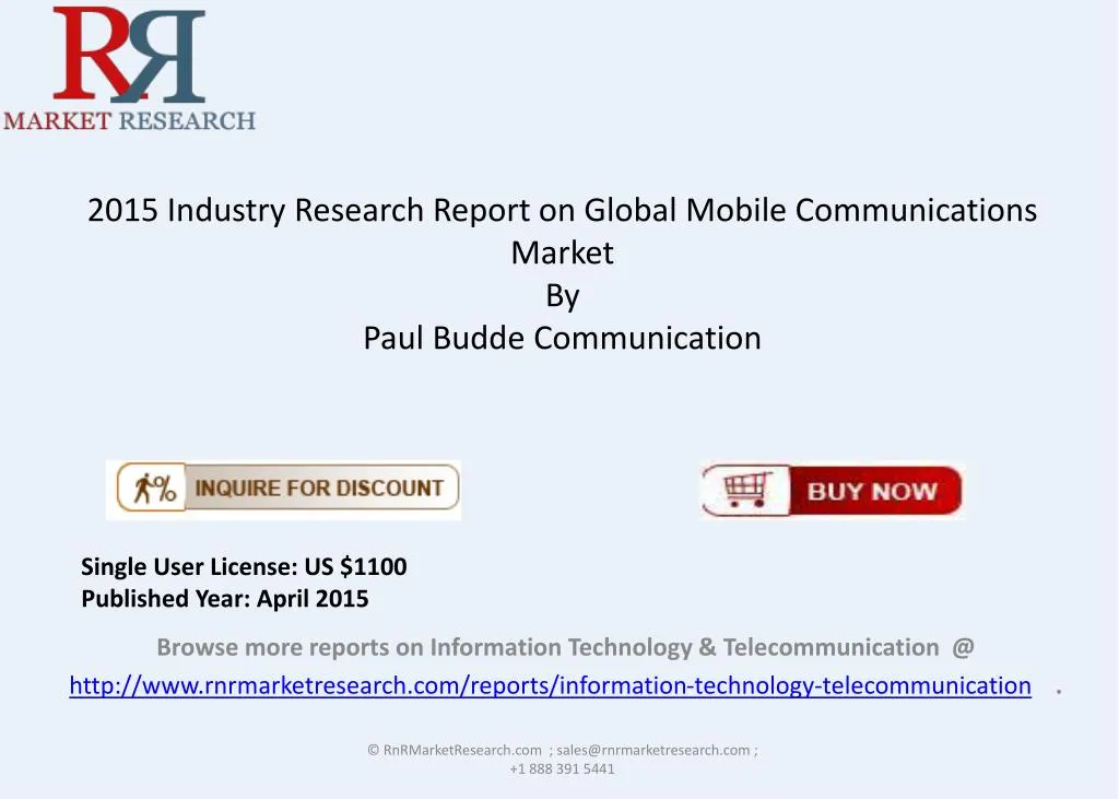 2015 industry research report on global mobile communications market by paul budde communication