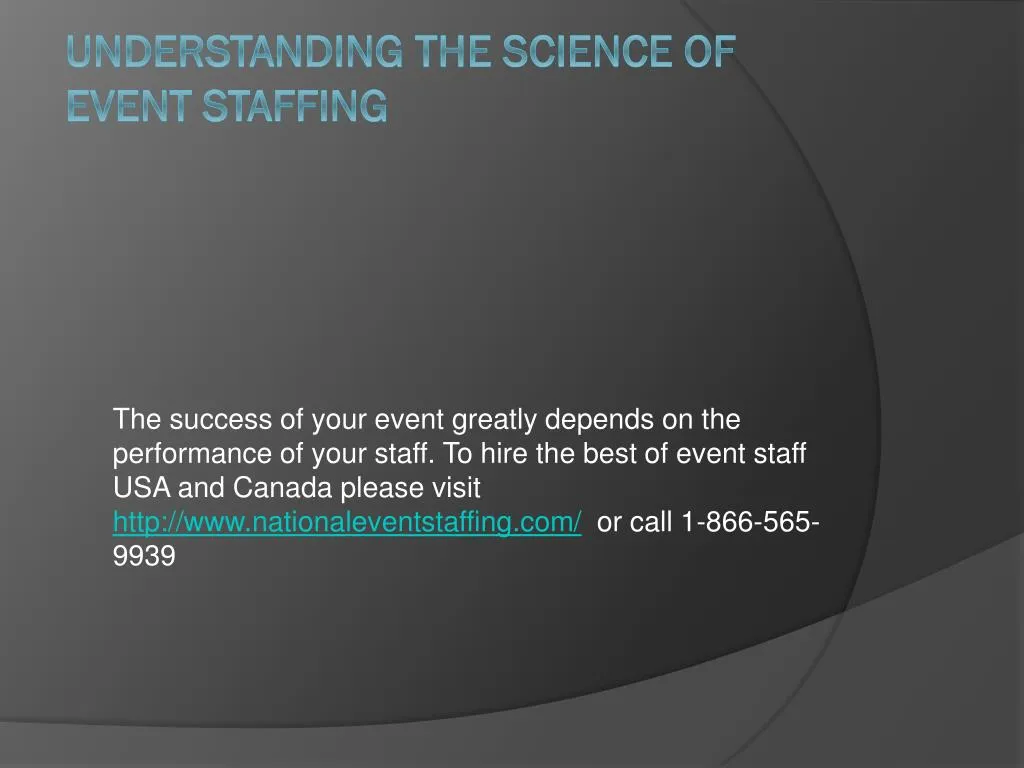 understanding the science of event staffing