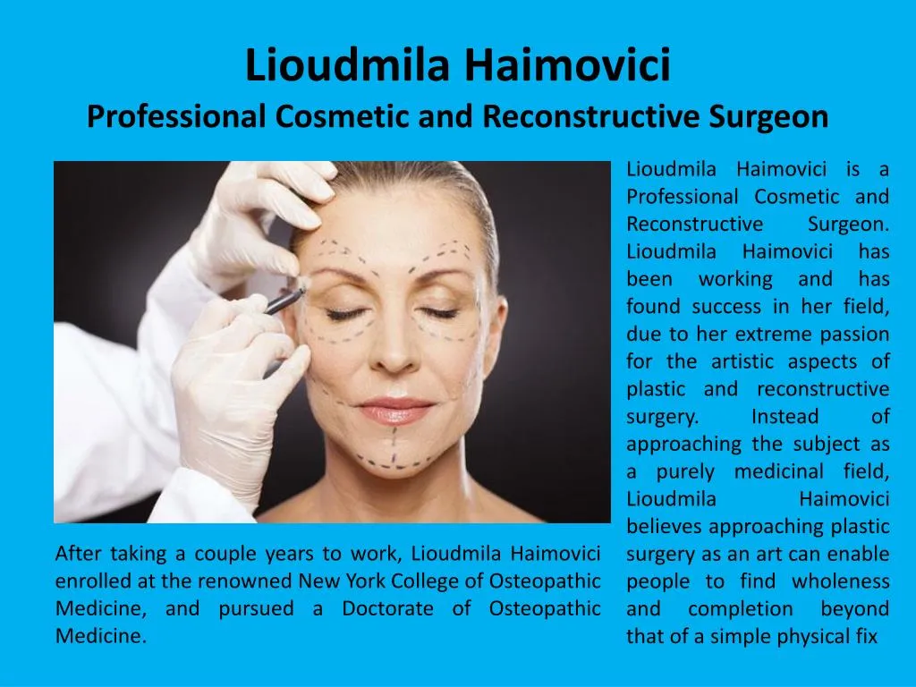 lioudmila haimovici professional cosmetic and reconstructive surgeon