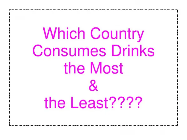 Drinks Consumption in World Countries