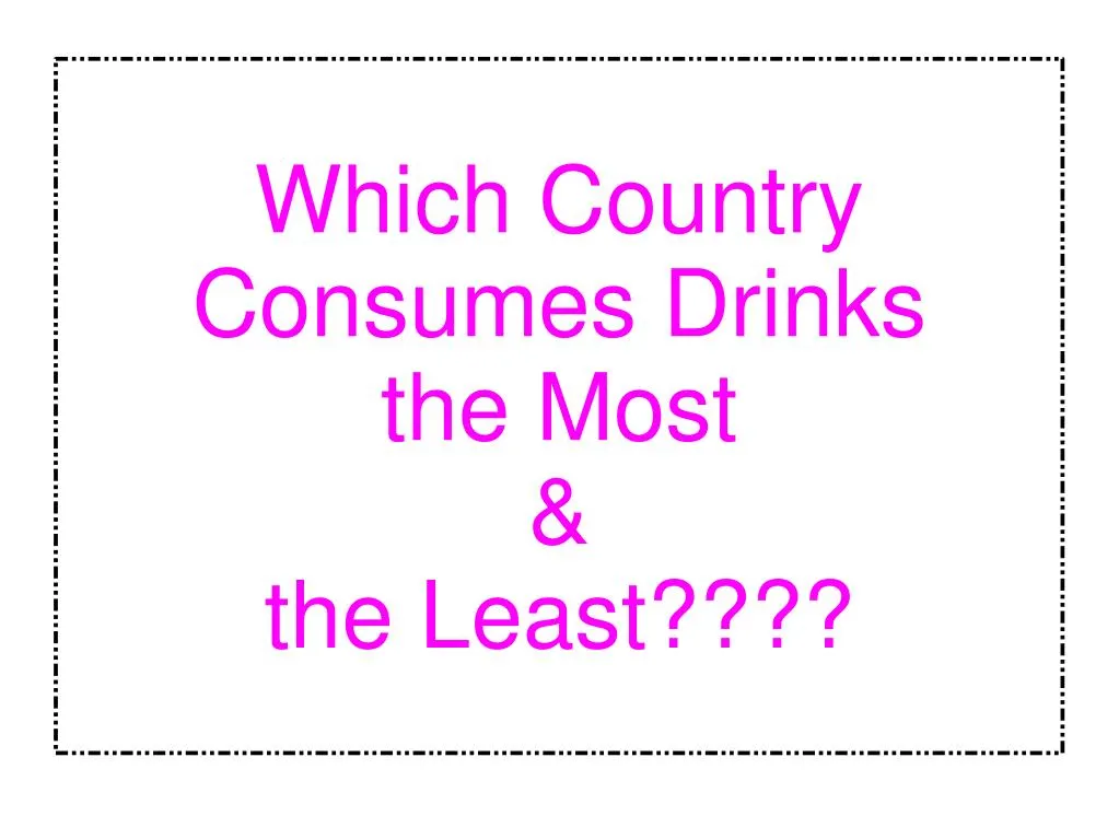 which country consumes drinks the most the least