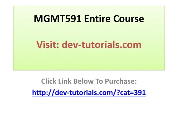 mgmt591 entire course visit dev tutorials com