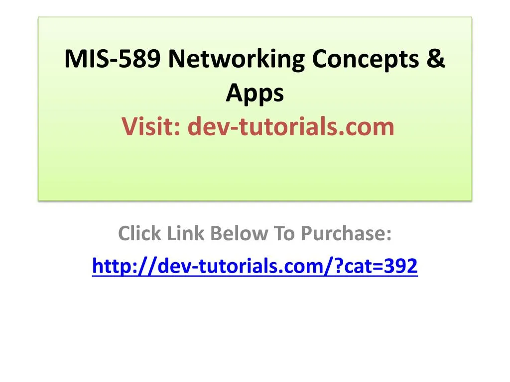 mis 589 networking concepts apps visit dev tutorials com