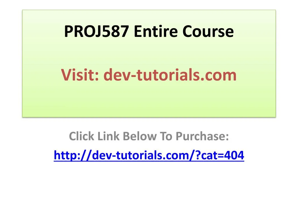proj587 entire course visit dev tutorials com