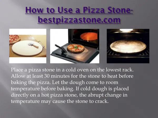 Using a pizza stone