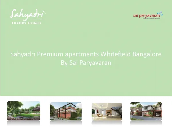 Sahyadri Premium apartments Whitefield Bangalore