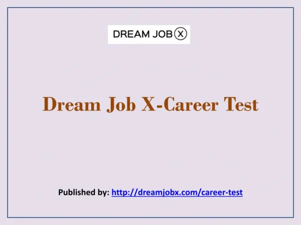 Dream Job X-Career Test