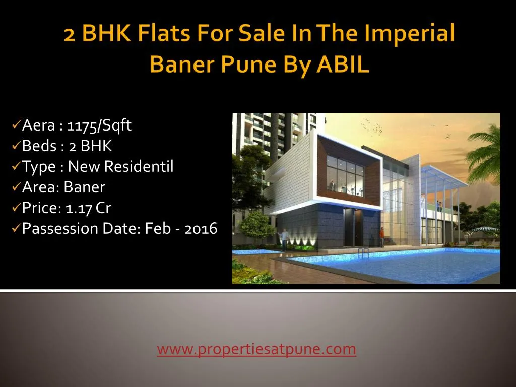 aera 1175 sqft beds 2 bhk type new residentil area baner price 1 17 cr passession date feb 2016