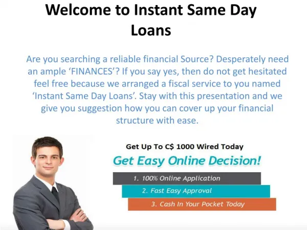 Instant Same Day Loans