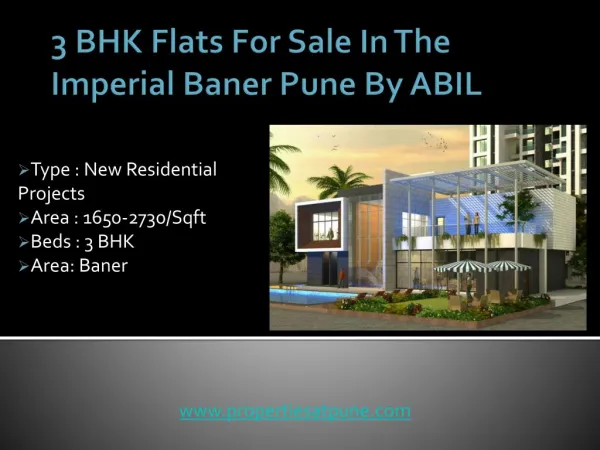 3 BHK Flats For Sale In The Imperial Baner Pune By ABIL