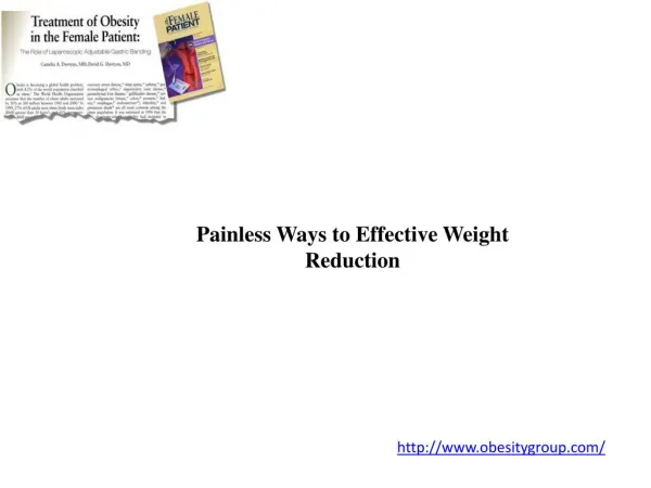 Painless Ways to Effective Weight Reduction