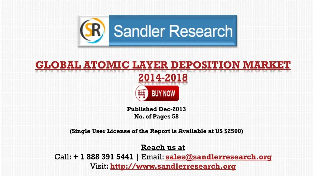 global atomic layer deposition market 2014 2018