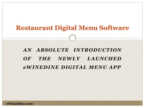 Restaurant Digital Menu Software