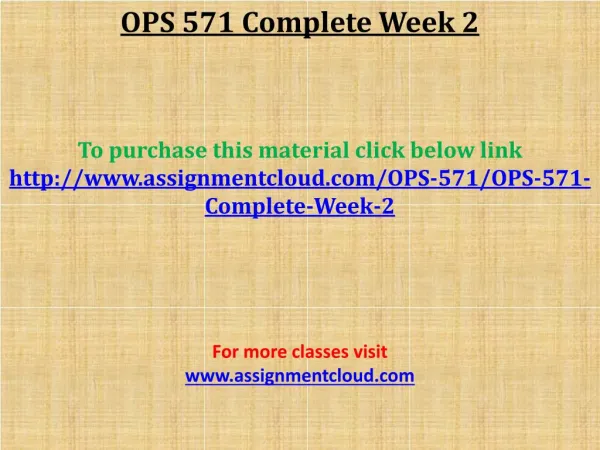 OPS 571 Complete Week 2