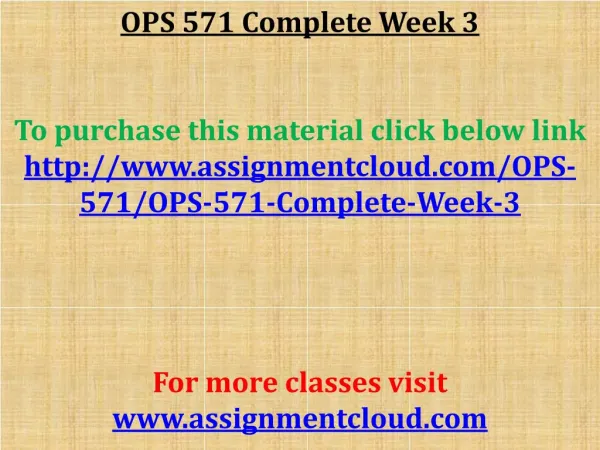 OPS 571 Complete Week 3