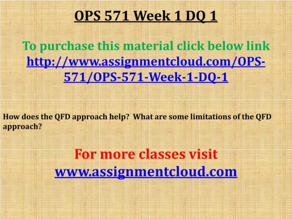 OPS 571 Week 1 DQ 1