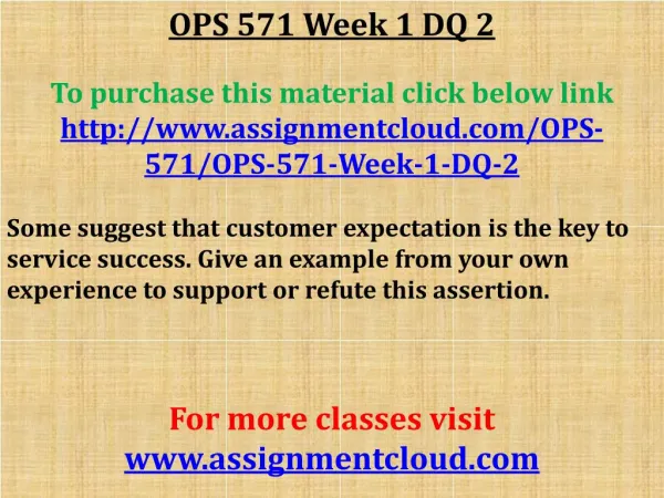 OPS 571 Week 1 DQ 1