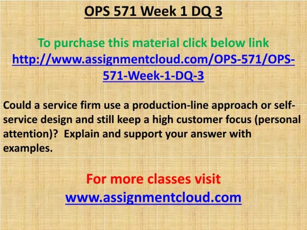 OPS 571 Week 1 DQ 3