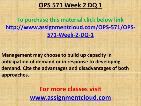 OPS 571 Week 2 DQ 1