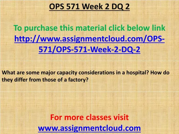OPS 571 Week 2 DQ 2