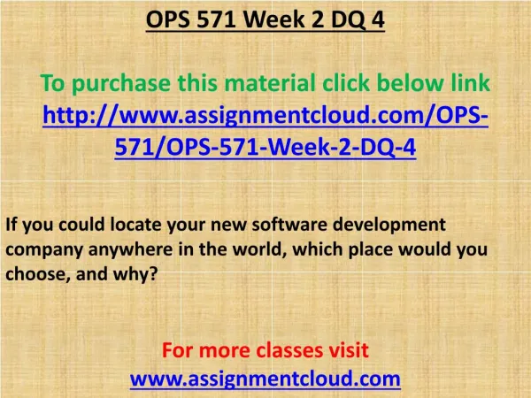 OPS 571 Week 2 DQ 4