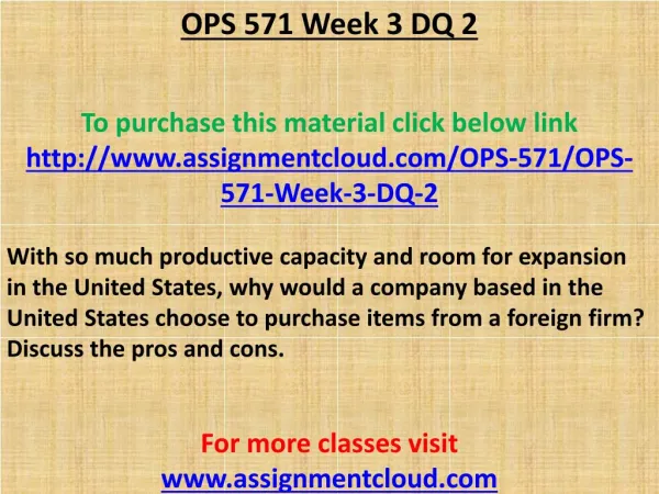 OPS 571 Week 3 DQ 2